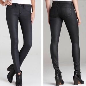 Rag & Bone Edgy Black Chic Skinny Jeans Coated Low Rise 24R